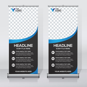 Roll Up Sale Banner Design Template, Abstract Background, Pull Up Design, Modern X-banner, Rectangle Size.