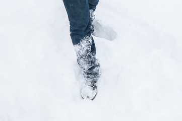 Boot in snow.
