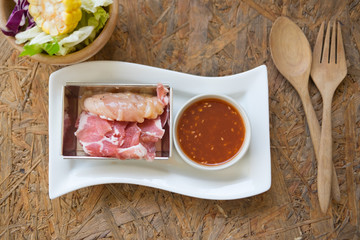 Set of ingredients for cooking shabu shabu