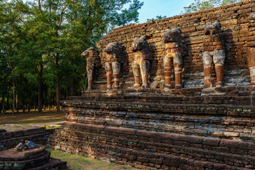 Ruin temple of  Wat Chang Rop,  in Kamphaeng Phet Historical Park