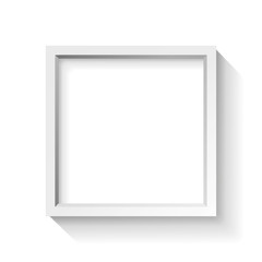 Fototapeta premium Realistic empty frame on white background, border for your creative project, vector design object