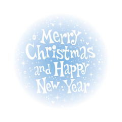 Naklejka na ściany i meble Merry Christmas and Happy New Year greeting card