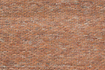Red brick wall texture grunge background with matt film effect
