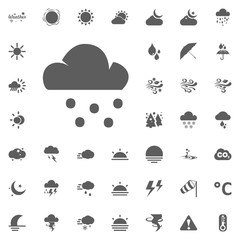 Cloud and snow icon. Weather vector icons set