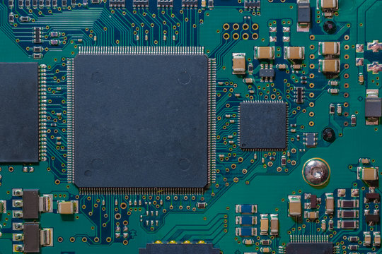 Electronic components of an old hard drive