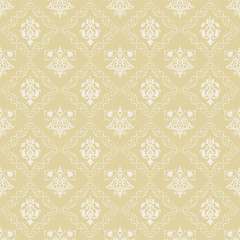damask decorative wallpaper seamless pattern background in retro vintage design