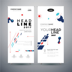 Corporate Banner - set of modern vector template abstract illustrations