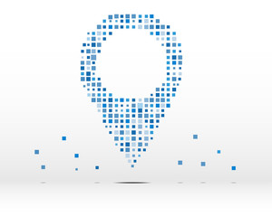 Abstract image of Map pointer, Sort of rectangle, The Need of Technology in the Digital Age. Vector illustration design.