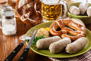 Bavarian breakfast with white sausage