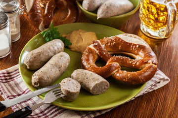 Bavarian breakfast with white sausage