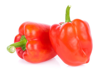 red Bell pepper on white background
