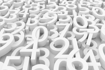 Numeric background. 3D rendering.