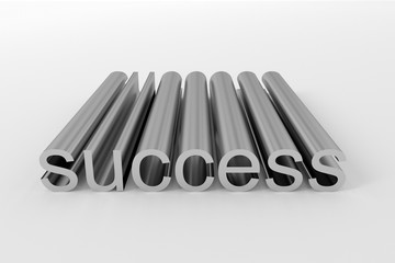 Success text. 3D rendering.