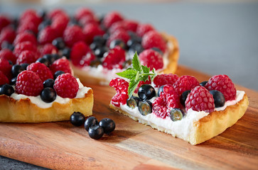 piece of tart raspberry