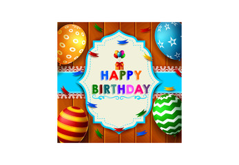 Birthday design over wooden background, vector illustration	