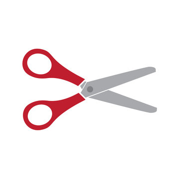 red scissors icon- vector illustration