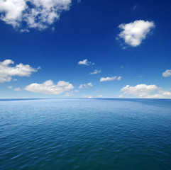 Blue sea water surface