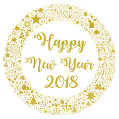Fototapeta na wymiar Happy new year 2018 