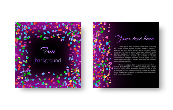Background with bright soaring confetti for design of New Year greeting cards