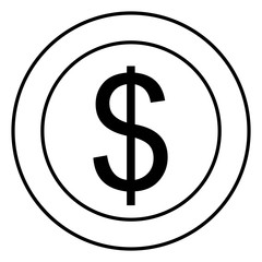 dollar money currency cash icon vector illustration thin line design