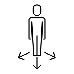 businessman options arrows direction choise vector illustration   thin line design