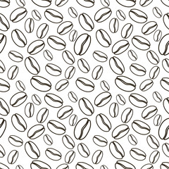 Seamless pattern of coffee. Vector illustration.