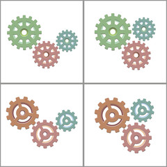 Set of gears. Vector illustration.