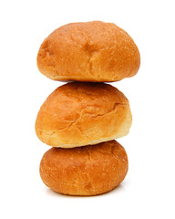 Fototapeta na wymiar Bread and rolls isolated on white