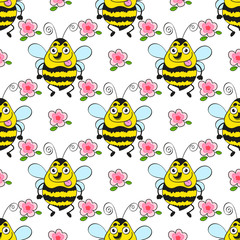 Seamless Pattern Bee