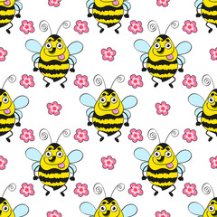 Seamless Pattern Bee