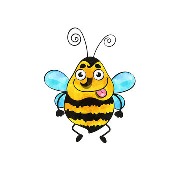 Bee icon isolated on white background.