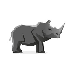 Stylized rhino isolated on a white background.
