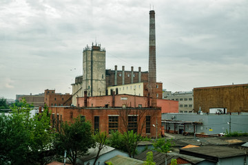 Abandoned industrial building of brewery in Moscow