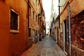 Obraz na płótnie Canvas Traditional street view of old buildings in Venice, ITALY