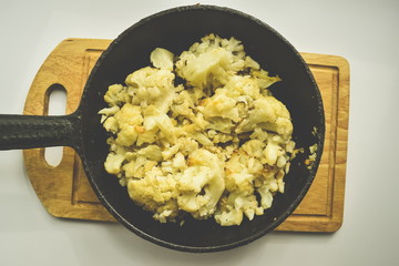 Cabbage in a cast iron skillet