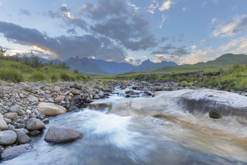 Water flow over rocks