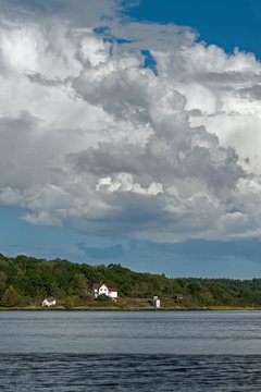 Squirrel Point Light Over Kennebec River