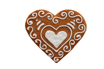 Sweet gingerbread heart with white icing for anyone thirsty for hot love.
