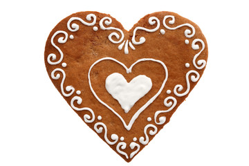 Sweet gingerbread heart with white icing for anyone thirsty for hot love.
