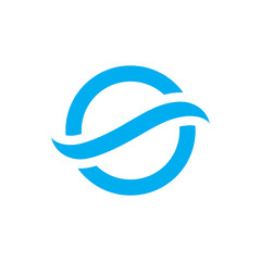 Naklejka premium Wave logo design