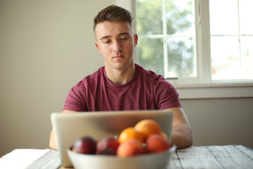 Young man using technology. 