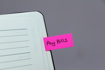 Diary Reminder Tab to Pay Bills