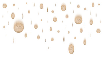Falling one dollar coins