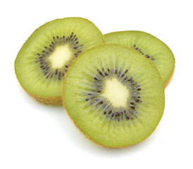 Fototapeta premium Slices of kiwi on a white