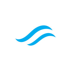 Fototapeta na wymiar Water waves logo design vector template, blue color