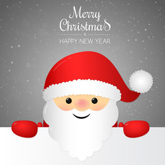 Santa Claus - Christmas card with greetings. Vector.