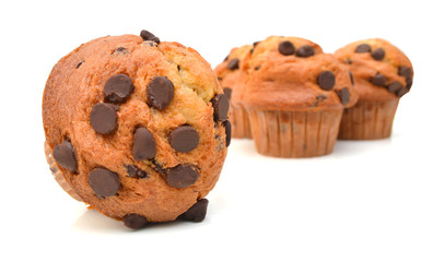 Muffins on white background
