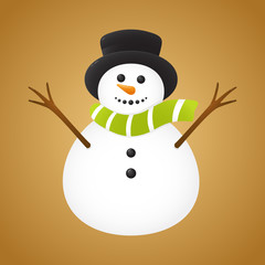 Cute Snowman. Vector.