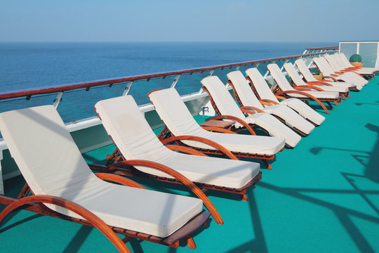 Lounge on deck of cruise liner
