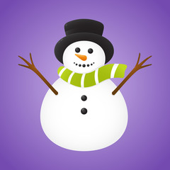 Cute Snowman. Vector.